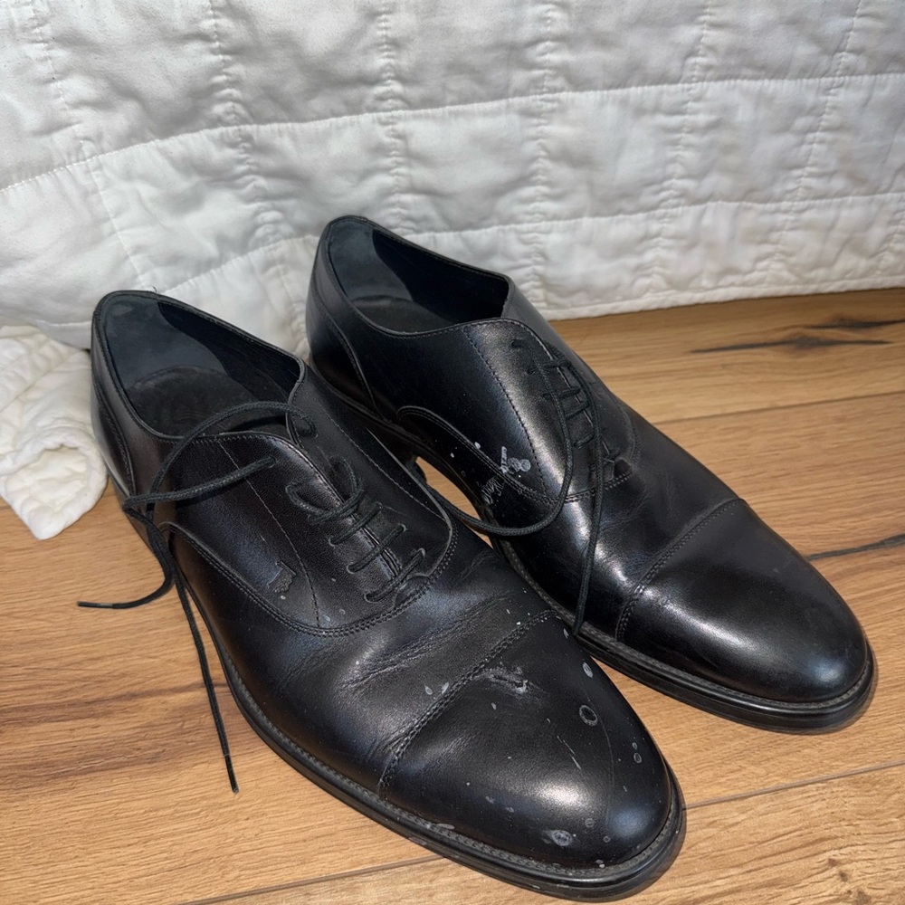 Tod’s Black Leather Oxfords Men’s Size 9.5 – Made in Italy